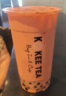 Strawberry Milk Tea with pearls