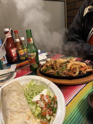 fajitas and burrito California. Excellent service. Ask for extra tequila for your margarita.