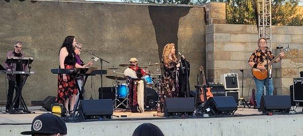 Forever Mac, a Fleetwood Mac cover band on stage for the first of the 2021 Sounds of Lewisville Concert Series at Wayne Ferguson Park.