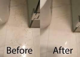 before and after of the bathroom floor