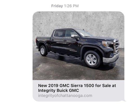 Listing photo of the truck