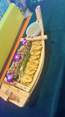 Route on the boat (Plato de la casa)