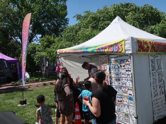 Far painting booth and a popular stop.