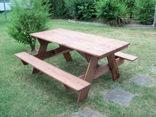 Traditional Picnic Table (with benches attached)