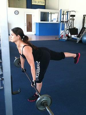 Taekwondo Master Christianny Paiva Lima working the SIngle Leg Deadlift