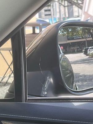 The cracked mirror they previously tried to pass as new