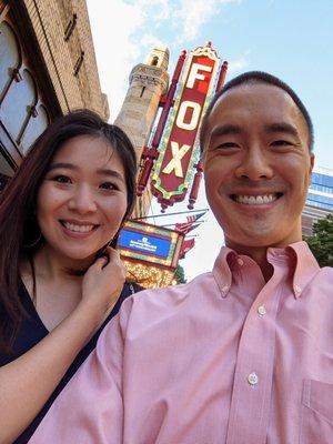 Outside The Fox Theatre before the September 22, 2021 performance of Hamilton.