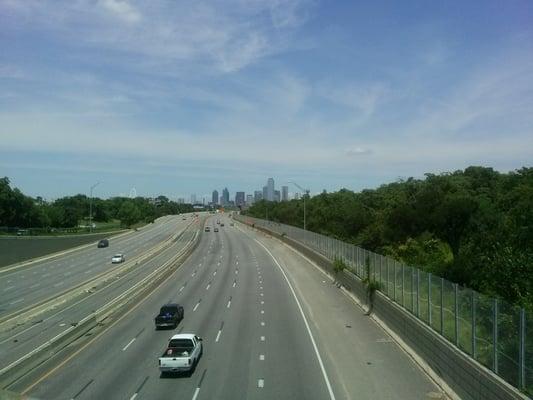 Downtown from the Edgefield freeway overpass.