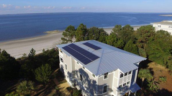 Residential solar installation on Tybee Island.