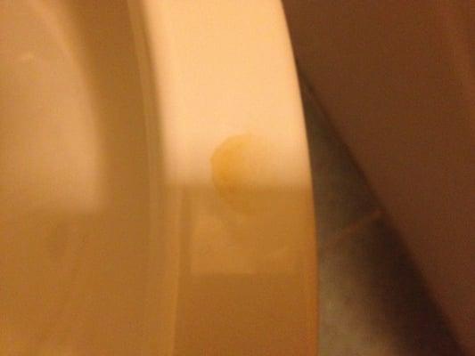 Dirty toilet in a "clean" room pee all on the toilet and the refused to clean it