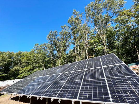 Solar Panel Installation on the ground.