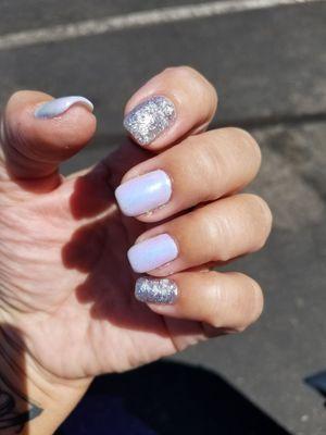 Once again Angelina did an amazing job on my nails. I'm in love with these, opal and broken glass effect!