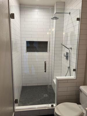 Custom frameless shower door