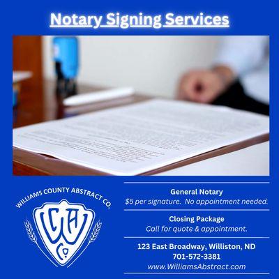 Notary Signing Services in Williston, ND