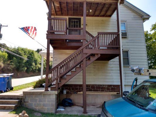 2 story deck restained