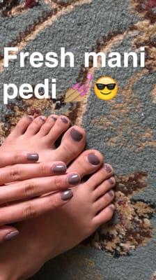 Gel mani and regular pedi