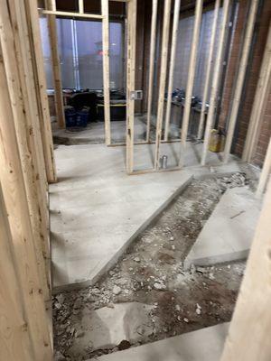 Cut concrete for plumbing