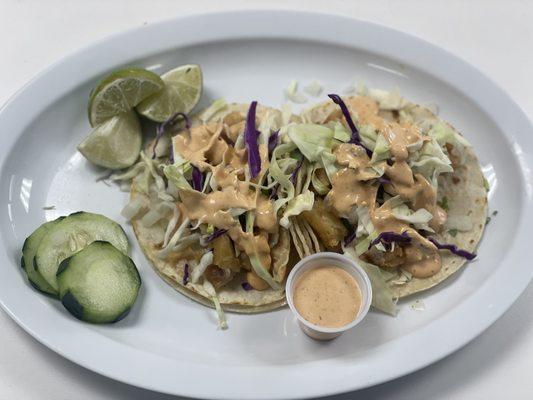 Fried shrimp tacos