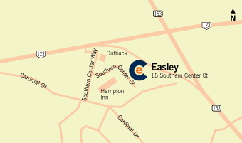 A helpful Map of the Easley Clinic's Location.