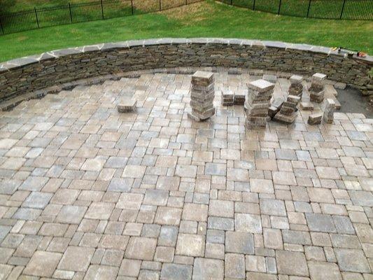 Stone patio for one of our clients