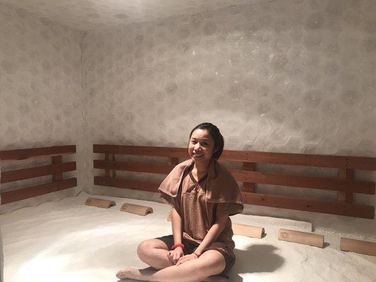 Salt sauna room