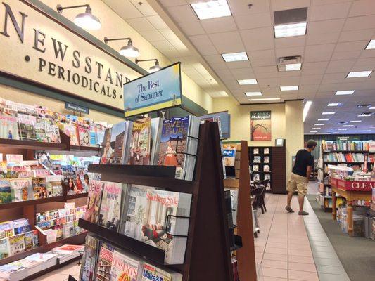 Newsstand vantage point of store.