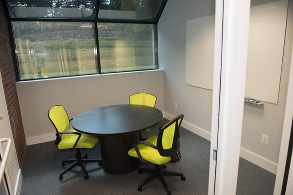 Private office - seats up to three with whiteboard.