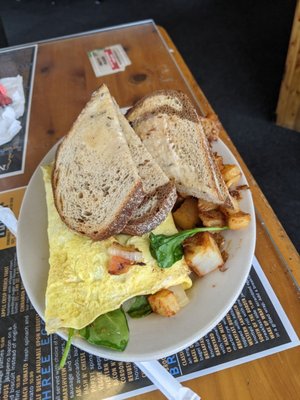 Popeye Omelette with Chipotle Homefries