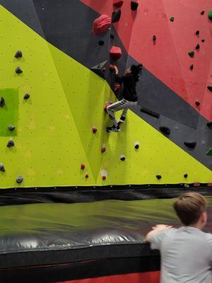 One of the many rock climbing walls.