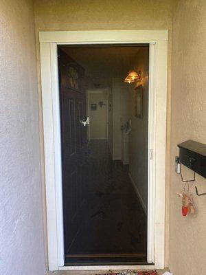 Retractable screen door.