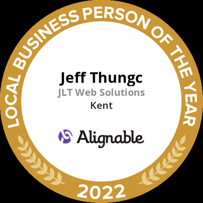 Jeff Thungc at JLT Web Solutions named 2022 Local Business Person of the Year.