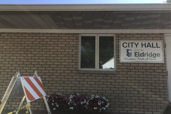 City Hall of Elridge, IA.