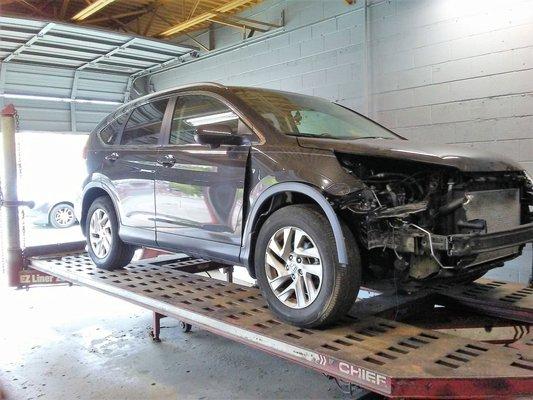 CRV in frame repair process