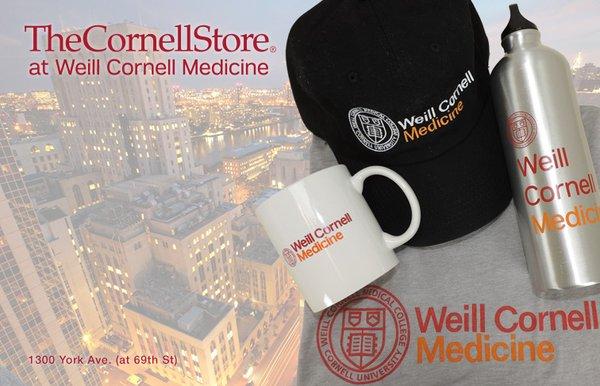 Examples of Weill Cornell Medicine clothing and accessories available