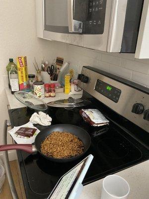 Mouse on top of the oven