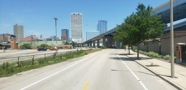 Milwaukee's beautiful skyline on a beautiful sunny day