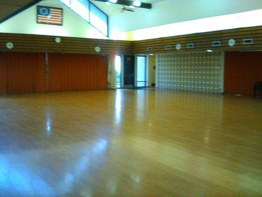 Rented space for weddings etc. In the mornings they are line dancing for fitness in this area. $20/year dues pay for access to classes