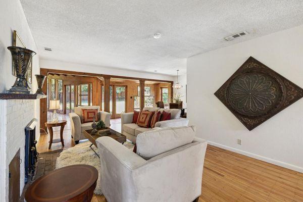 Living room appeared airy and not cluttered.