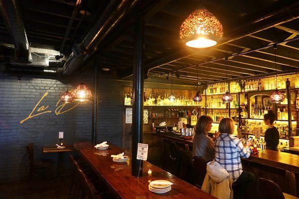 The bar was an intimate, low-lit space harboring top-shelf mezcals.