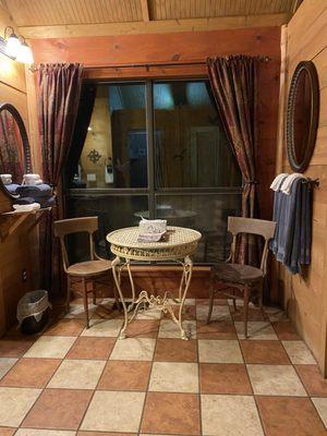 Sitting area in bath room