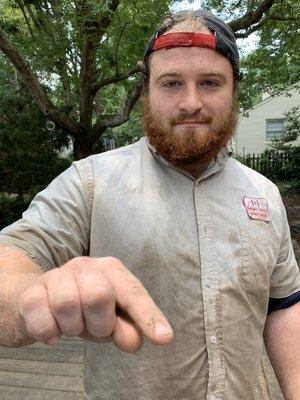 Termite technician Jeff Wilburn.