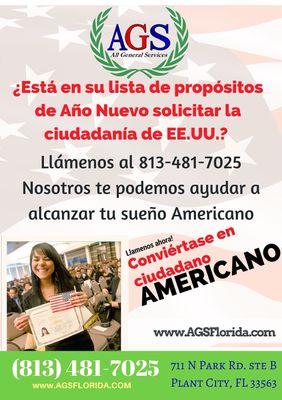 Our office can assist you to become a US Citizen.  Nuestra Oficina te puede ayudar a convertirte en ciudadano Americano!