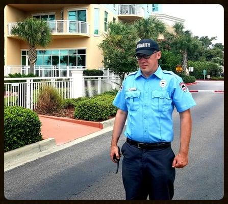 Ironhorse security guard patroling.