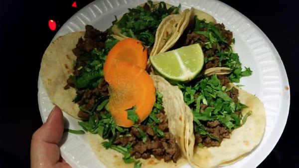 Steak tacos minus onions