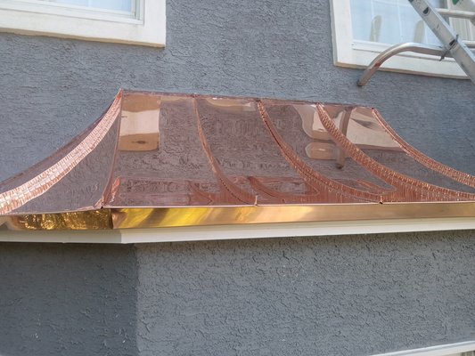 Copper bay window roof