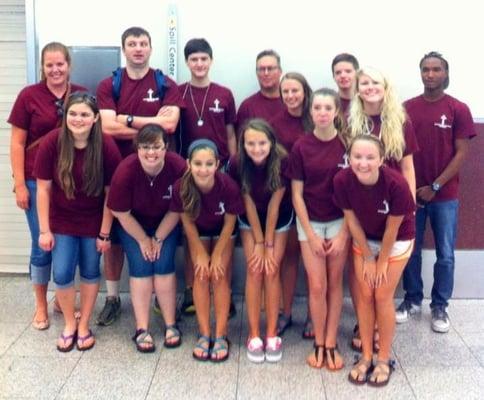 St. Teresa's youth group @ Atlanta Hartsfield-Jackson International Airport before 2013 summer mission trip to Washington DC.