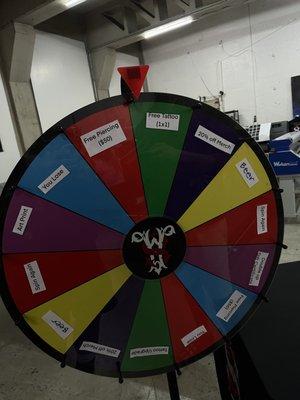 Spin the wheel to win..