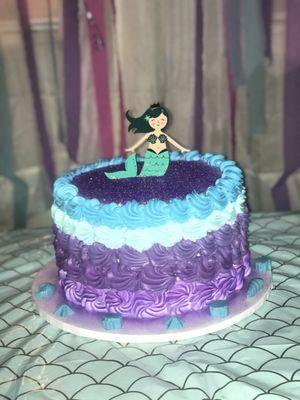 Got exactly what I asked for! Mermaid was added by me, as I forgot to buy a cake topper.