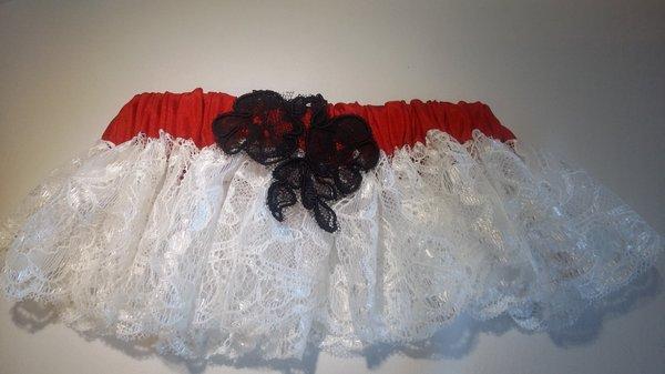 Handcrafted silk & lace garter-TAG Custom Bridal