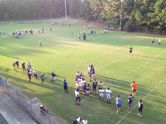 Practice field behind stadium